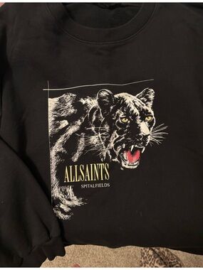 All Saints Black Panther Graphic crew with panther
